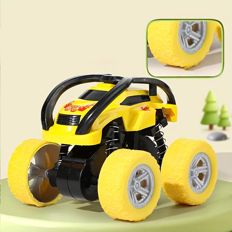 Inertia Driven Four-Wheel Drive Stunt Car Toy Rolling Vehicle for Kids Suitable for Halloween Christmas Thanksgiving Gifts