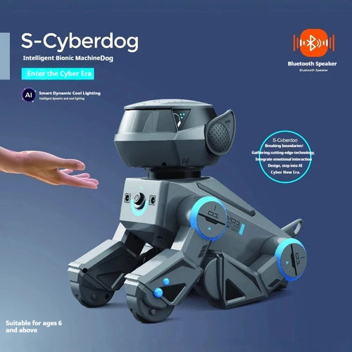 Ai Smart Robot Dog Gesture Touch Remote Control Bluetooth Speaker Song Programmable Cool Lighting Toy For Kids Aged 6+Interactio