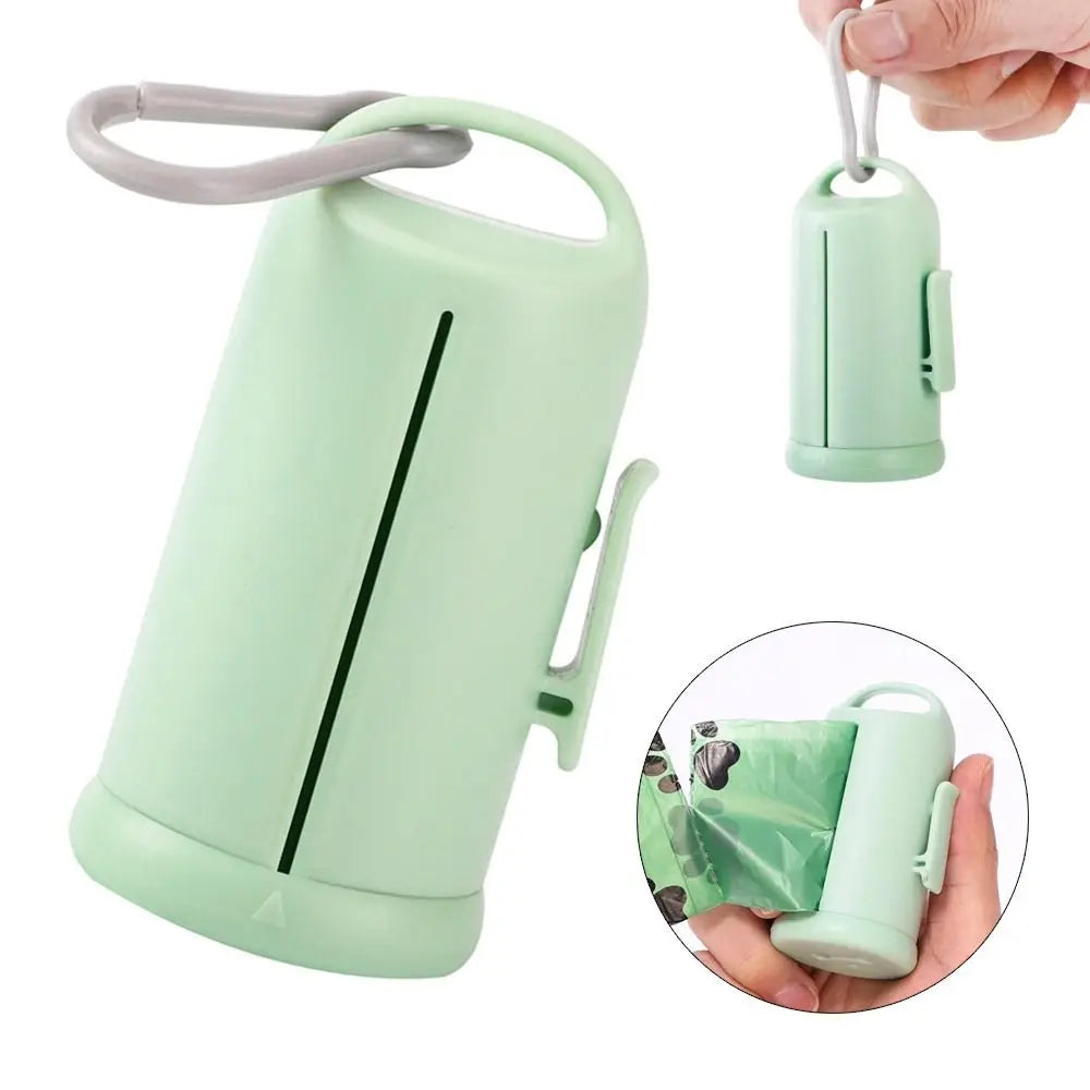 PP+PE Dog Poop Bag Dispenser Hanging/Clip Visible Window Puppy Waste Bag Holder With Hook Portable Cat Dog Outdoor Cleaning