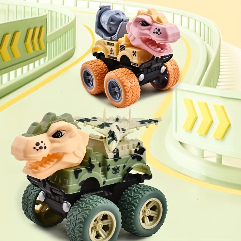 Creative Dinosaur Power Inertia Toy Car Toy Set [Minor Defects, Scratches; Product Styles, Stripes, Printed Styles are Random