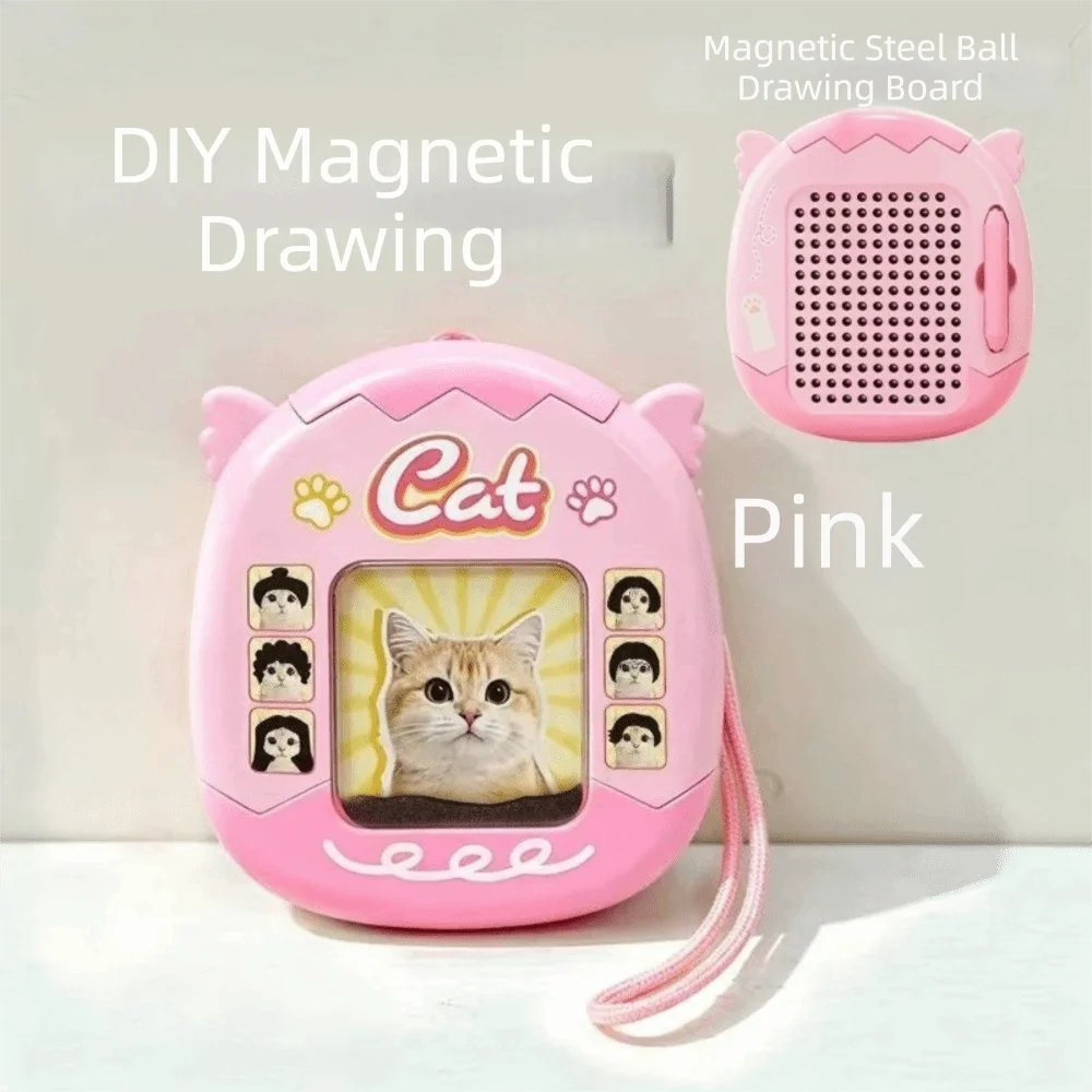 Hairstyle Design Board Magnetic Bead Board DIY Styling Toy Double Sided Magnetic Drawing Board Magnetic Bead Grid Plastic