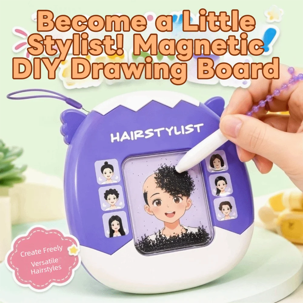 Hairstyle Design Board Magnetic Bead Board DIY Styling Toy Double Sided Magnetic Drawing Board Magnetic Bead Grid Plastic